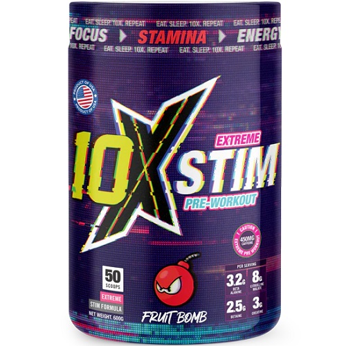 10X Athletic Extreme Stim Pre Workout - 50 Servings - Pre Workout - Stimulants