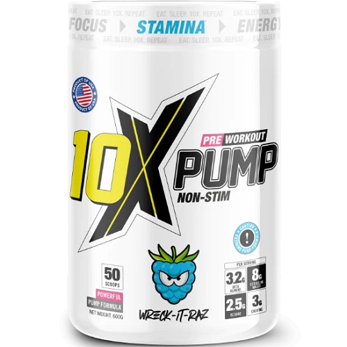 10X Athletic Pump Non-Stim Pre Workout - 50 Servings