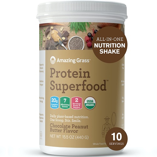 Amazing Grass Protein Superfood - 10 Servings Chocolate Peanut Butter - Vegan Protein