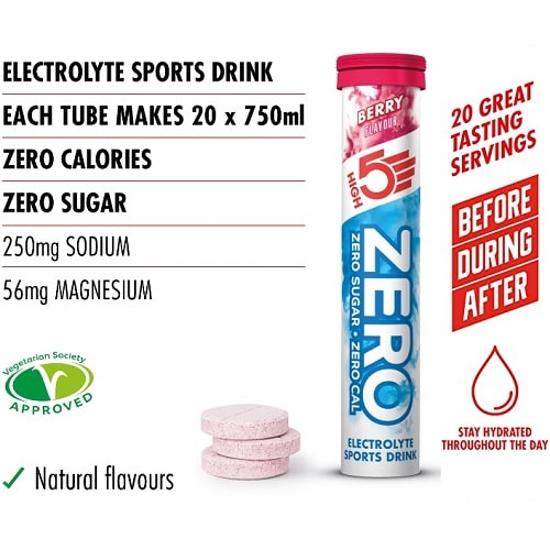 HIGH5 SPORTS NUTRITION ELECTROLYTE ZERO - 20 tabs Hydration & Isotonic
