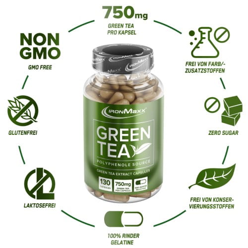 IronMaxx Green Tea - 130 Caps - Weight Loss Support
