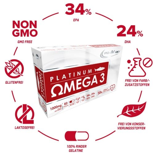 IronMaxx Omega 3 Platinum - 60 Caps - Healthy Fats