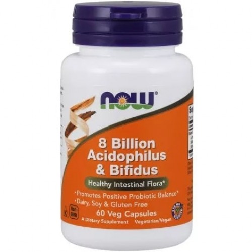 NOW Foods 8 Billion Acidophilus & Bifidus - 60 Veg Caps