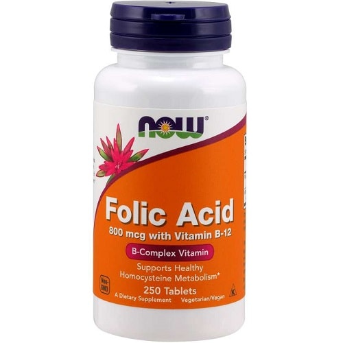 Now Foods Folic Acid 800 Mcg With Vitamin B-12 - 250 Tabs