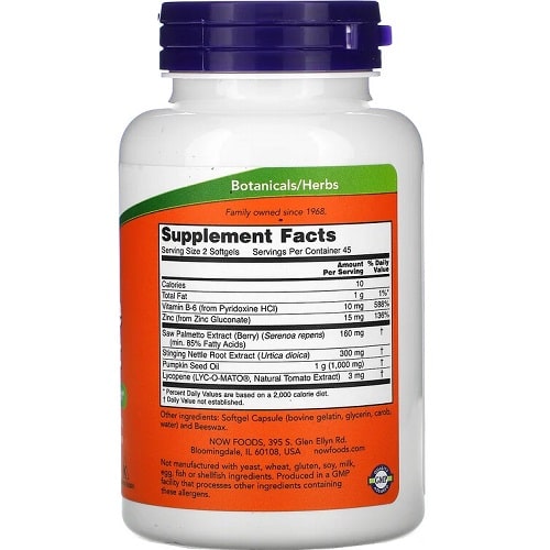 NOW Foods Prostate Support - 90 Softgels - Vitamins & Minerals