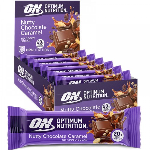 Optimum Nutrition Protein Bar Nutty Chcolate Caramel - 70 g (Box of 10) - Protein Bars