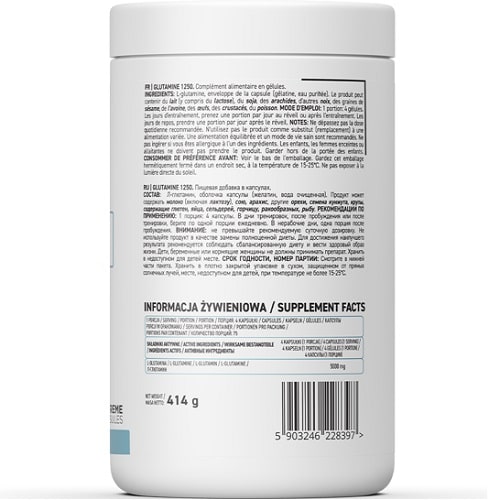 OstroVit Glutamine 1250 - 300 Caps - Amino Acids & BCAA