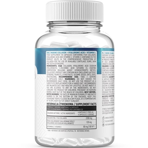 OSTROVIT MARINE COLLAGEN WITH HYALURONIC ACID AND VITAMIN C - 120 caps - Joint support