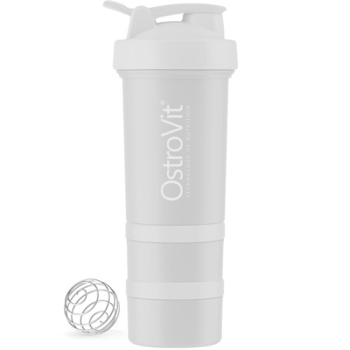 OstroVit Shaker Premium With 2 Pillboxes And Mixing Ball - 450 ml Grey