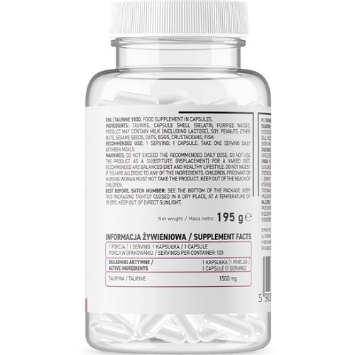 OSTROVIT TAURINE 1500 - 120 caps Amino Acids