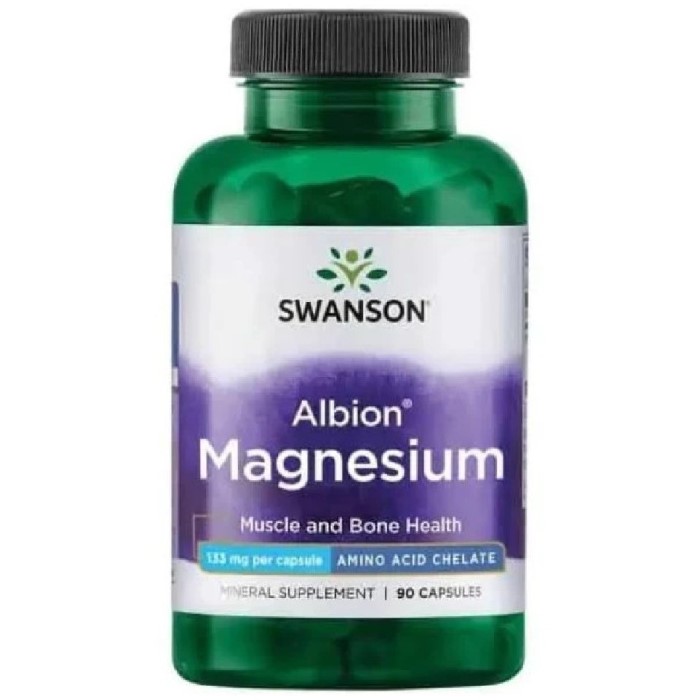 Swanson Albion Magnesium 133mg - 90 caps Swanson Albion Magnesium 133mg - 90 caps