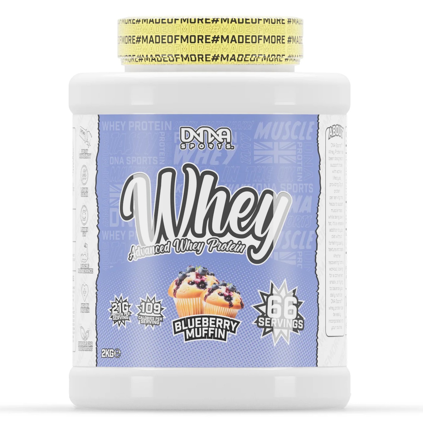 DNA Sports Advanced Whey Protein - 2000g + FREE Creatine 150g & Shaker