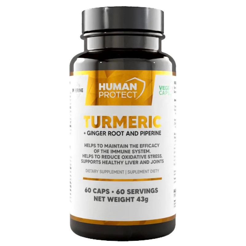 Human Protect Turmeric 95% + Ginger Root 5% - 60 caps Human Protect Turmeric 95% + Ginger Root 5% - 60 caps