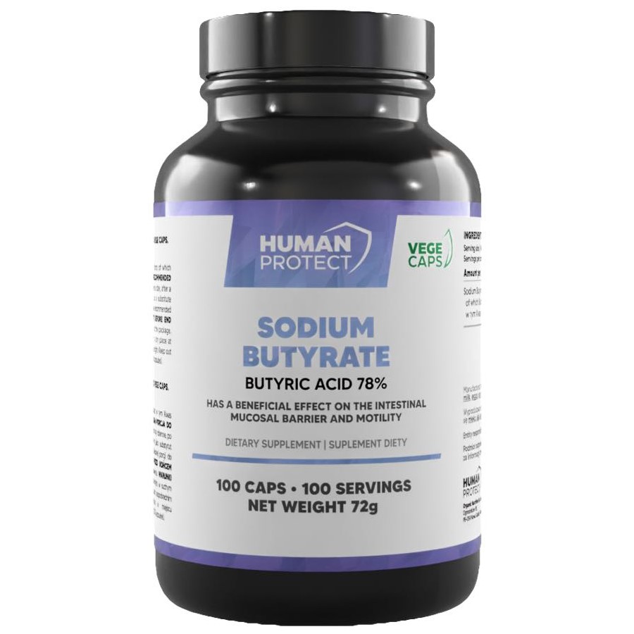 Human Protect Sodium Butyrate 78% Butyric Acid - 100 Vcaps