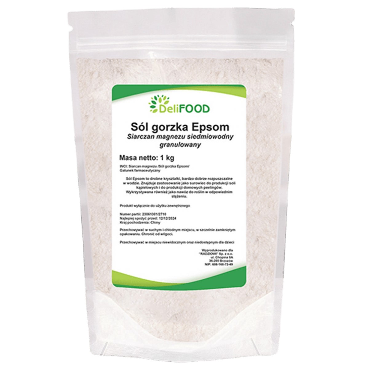 Deli Food Magnesium Sulphate Epsom Bitter Salt - 1000g