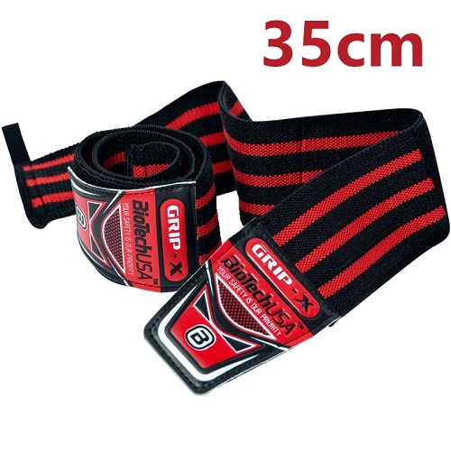 Biotech Usa Padded Wrist Wraps - 35 m - 2 Pcs - Black/ Red