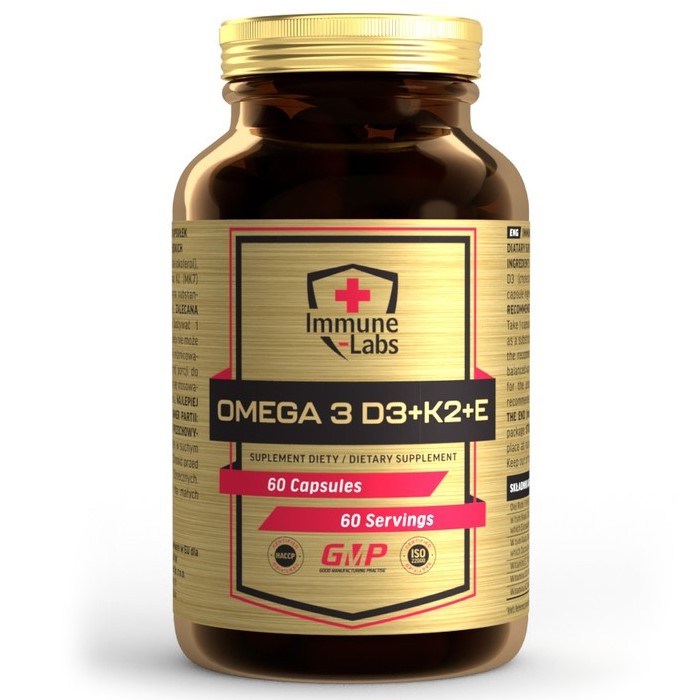 Immune Labs Omega 3 D3+K2+E - 60 Caps