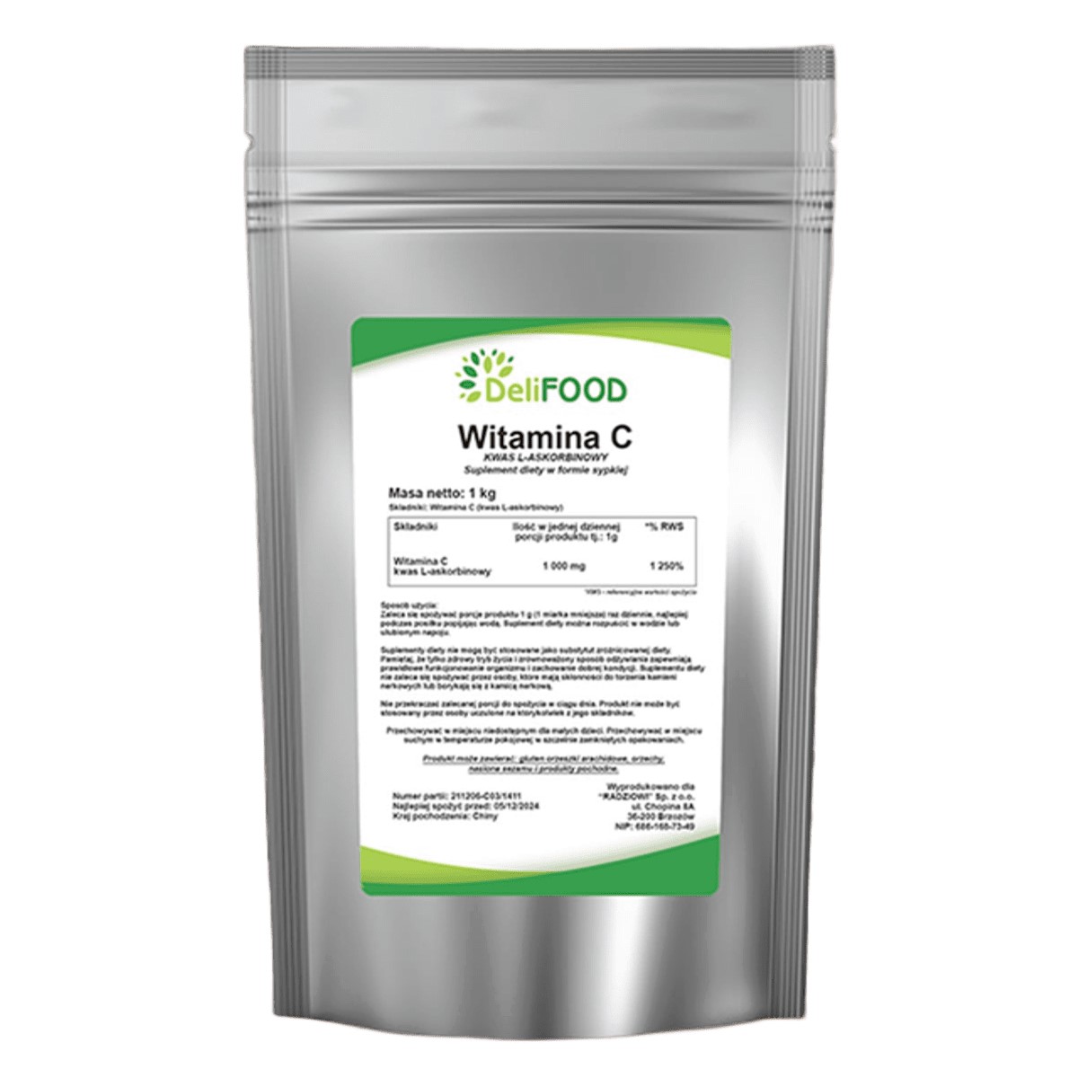 Deli Food Vitamin C L-Ascorbic Acid - 1000g