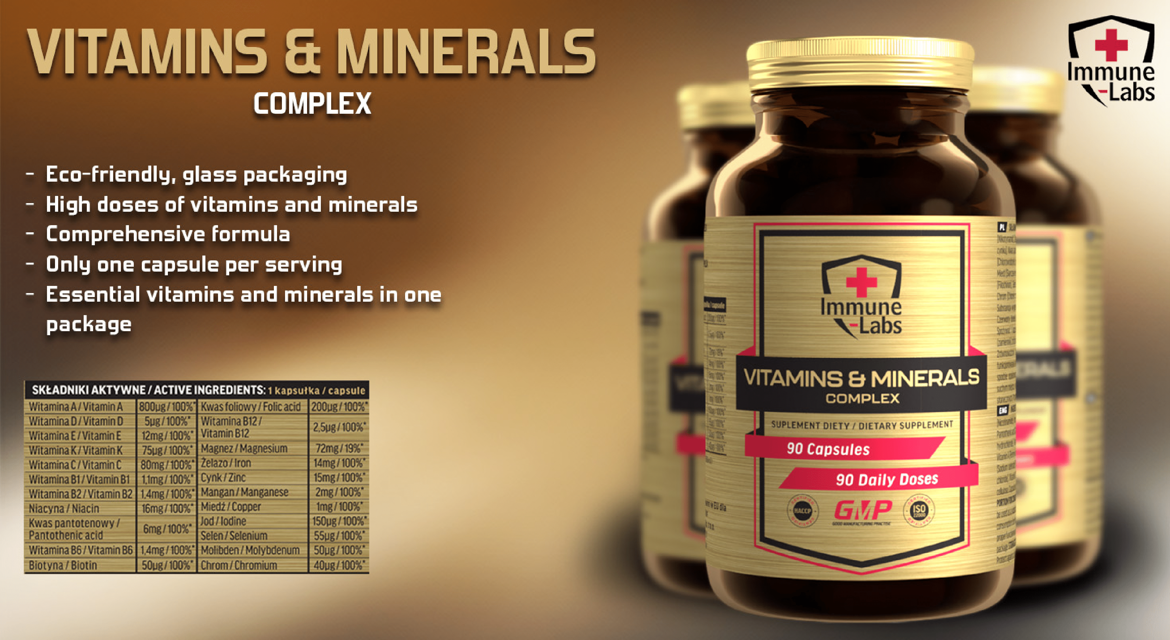 Immune Labs Vitamins & Minerals Complex - 90 Caps Immune Labs Vitamins & Minerals Complex - 90 Caps