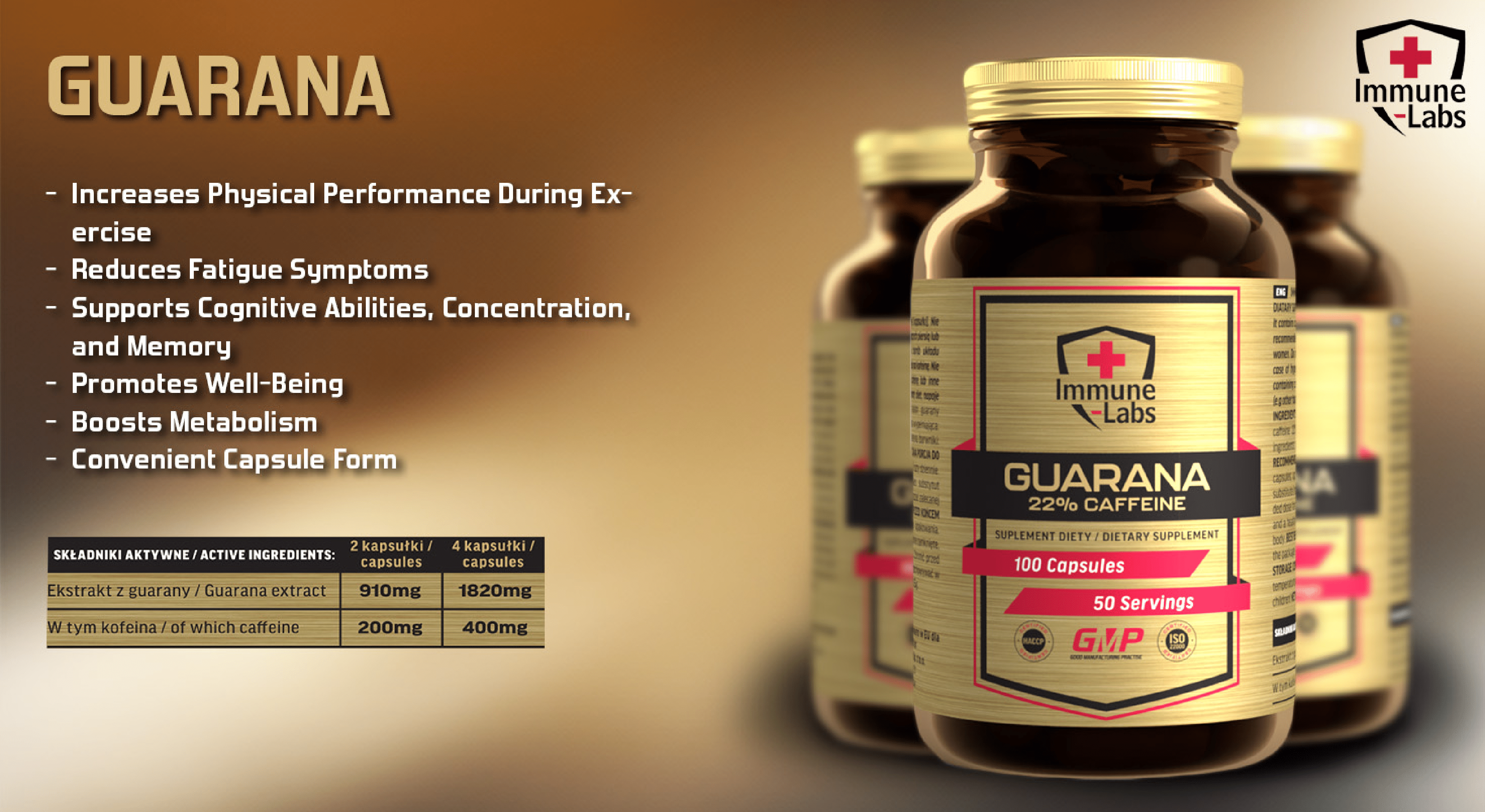 Immune Labs Guarana - 100 Caps Immune Labs Guarana - 100 Caps