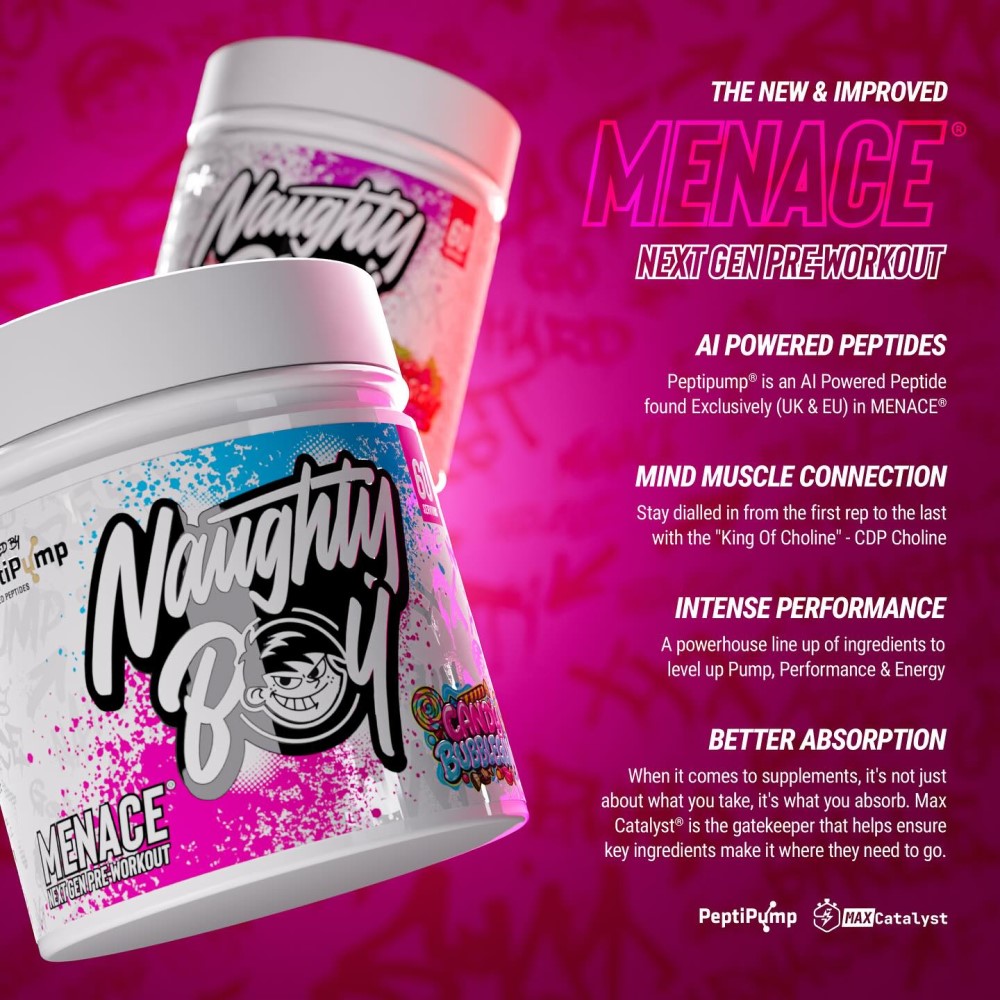 Naughty Boy Menace V2 Pre-Workout - 60 Servings  Naughty Boy Menace V2 Pre-Workout - 60 Servings