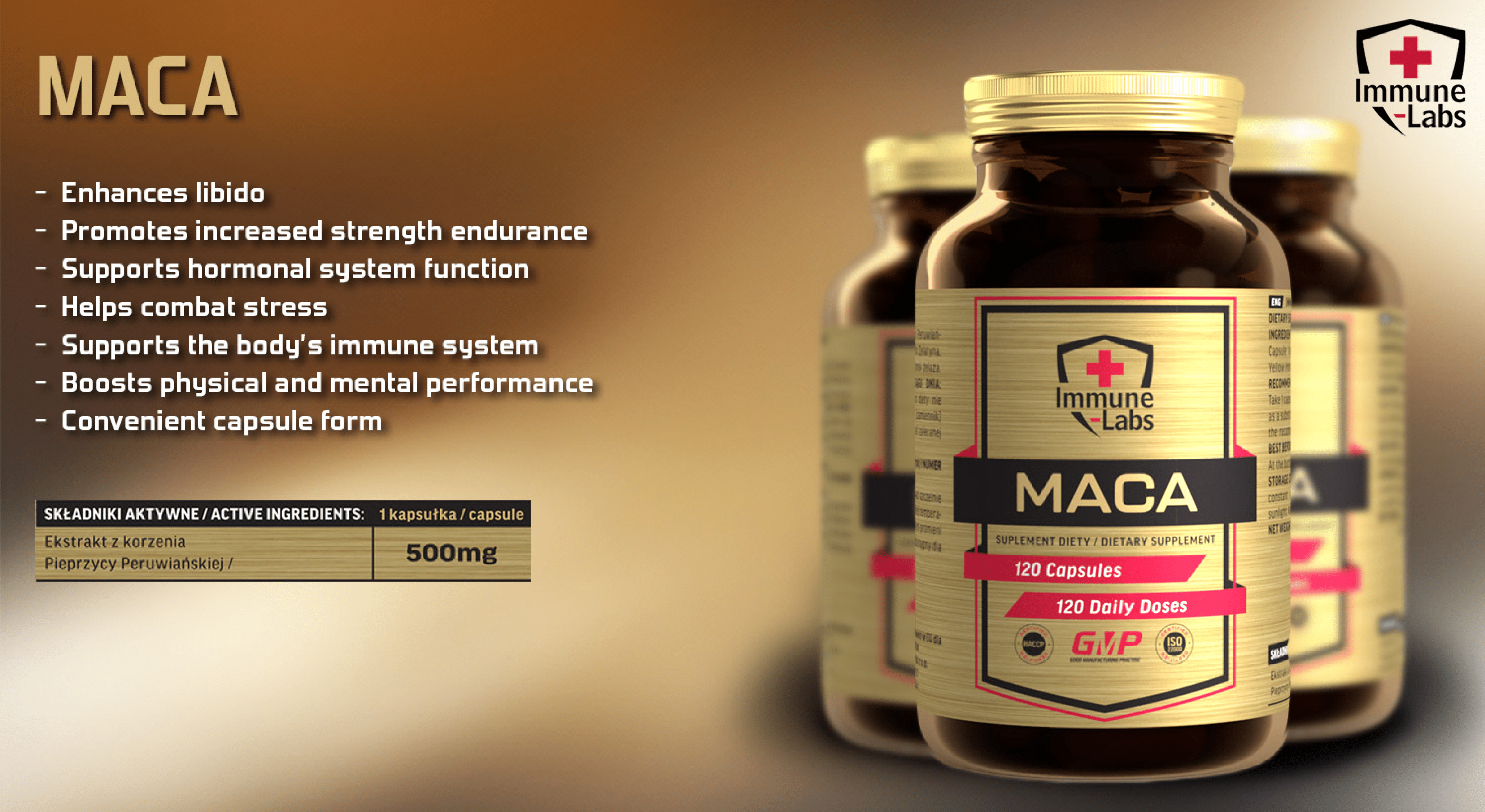 Immune Labs Maca 500mg - 120 Caps