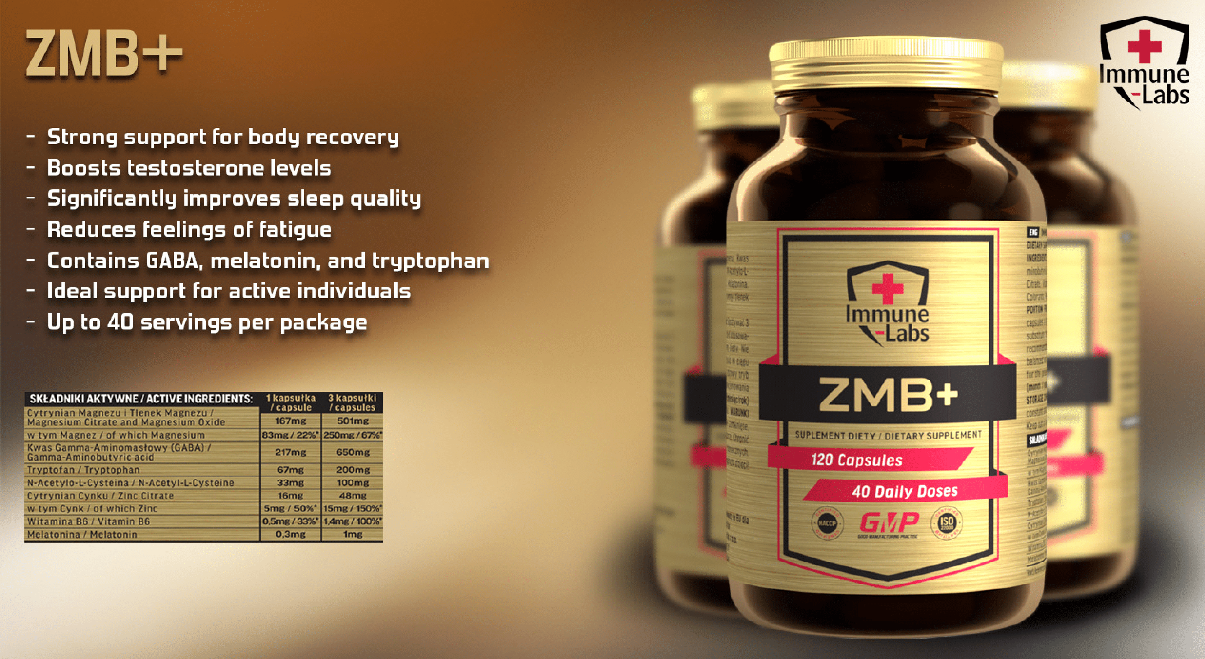 Immune Labs ZMB - 120 Caps Immune Labs ZMB - 120 Caps